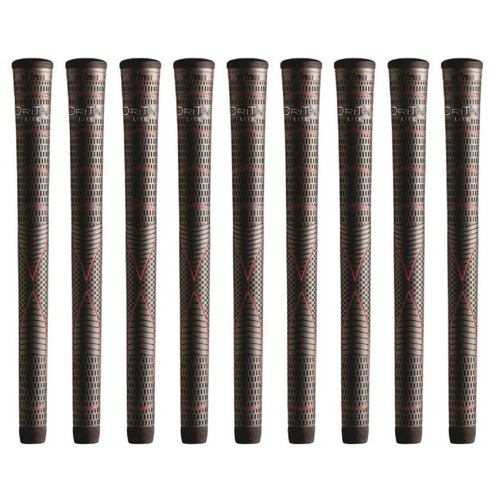 Winn Dri-Tac Lite standard dark gray 9-pack grips ready for installation and play