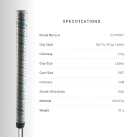 Winn DriTac Wrap grip texture showcasing dry polymer feel for all-weather grip