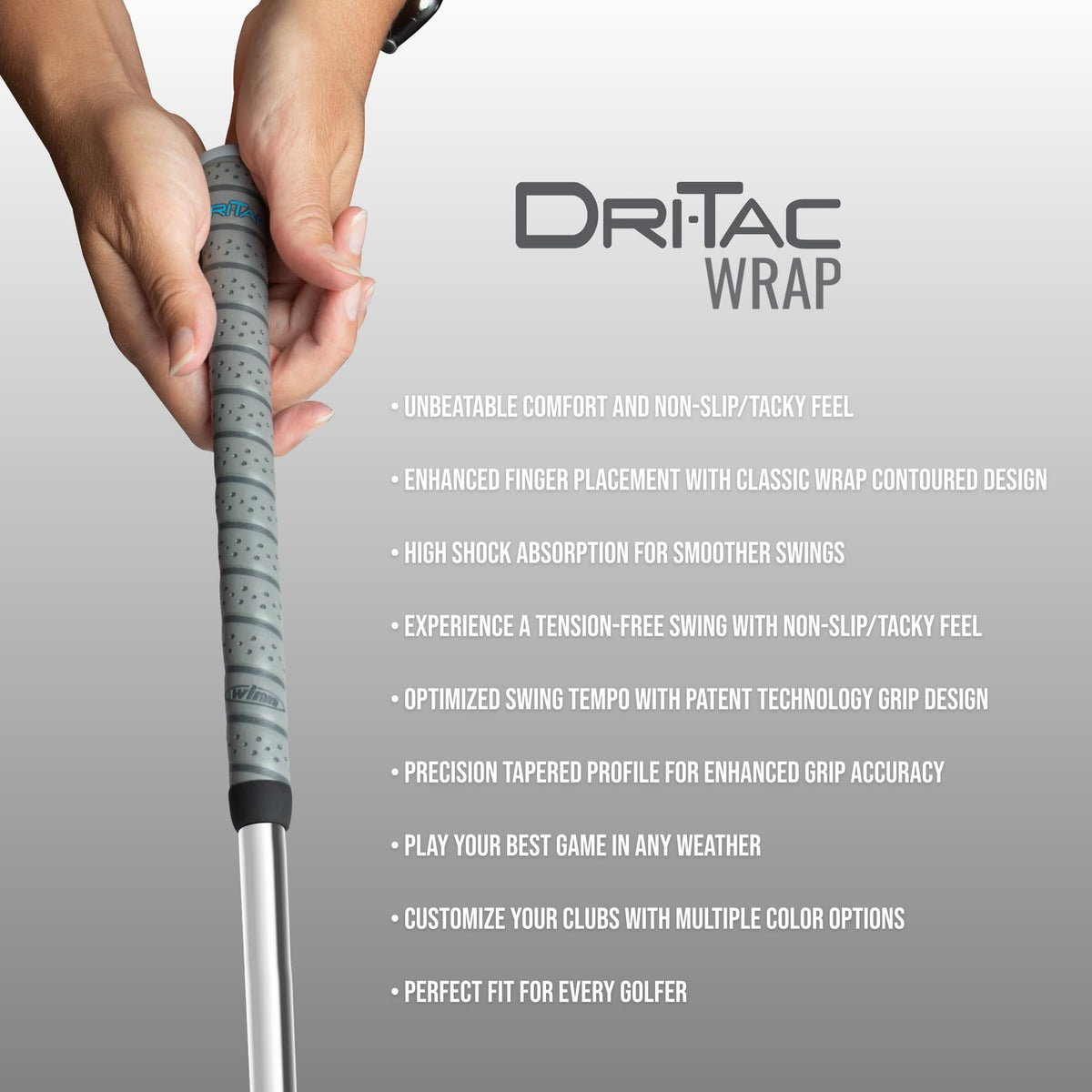 Winn DriTac Wrap undersized option image shows fit for smaller hands