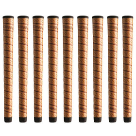 Winn Dri-Tac wrap midsize copper grip close-up, contoured design for a secure, all-weather grip.