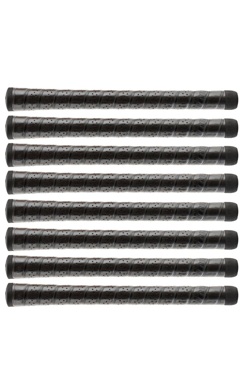 Winn Excel Wrap midsize grip front view highlighting cushioned, tacky feel for comfortable play