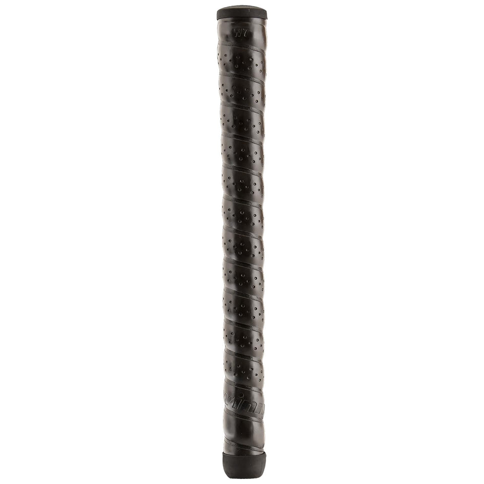 Winn Excel Wrap Oversize Black golf grip closeup showing tacky surface for secure grip