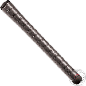 Winn EXCEL WRAP oversize black grip on a golf club showing non-slip surface for wet conditions.