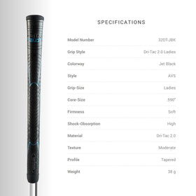 Winn Grips 32DT-JBK Dri-Tac 2.0 polymer technology texture highlight