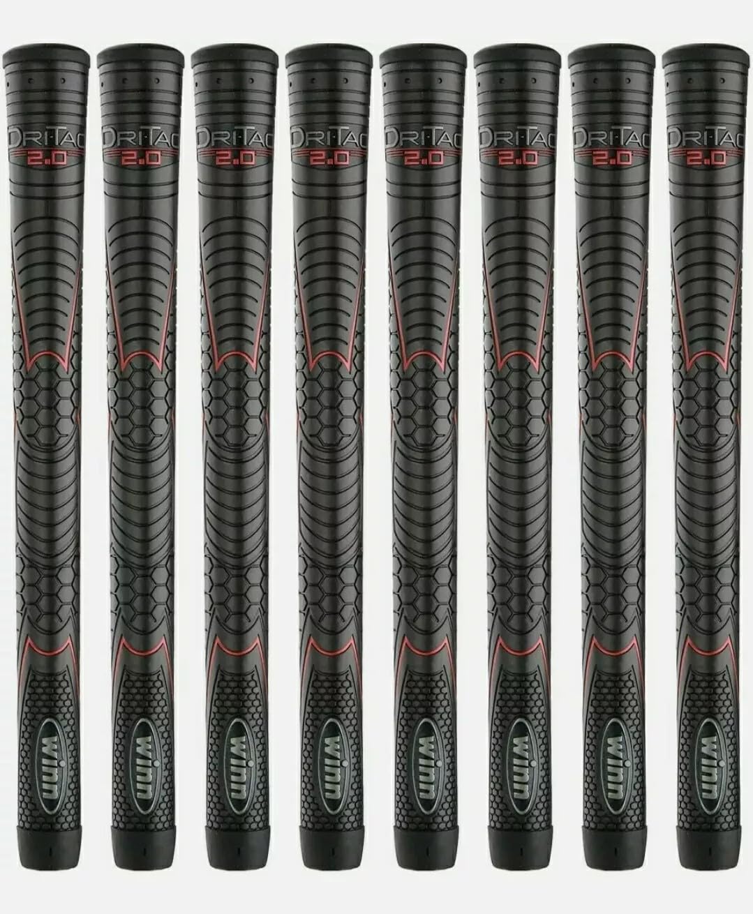 Winn Grips 52DT-JBK Dri-Tac 2.0 bundle packshot highlights eight standard grips with moisture-control tech.