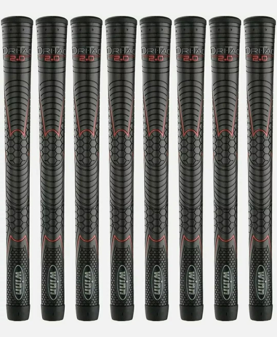 Winn Grips 52DT-JBK Dri-Tac 2.0 bundle packshot highlights eight standard grips with moisture-control tech.