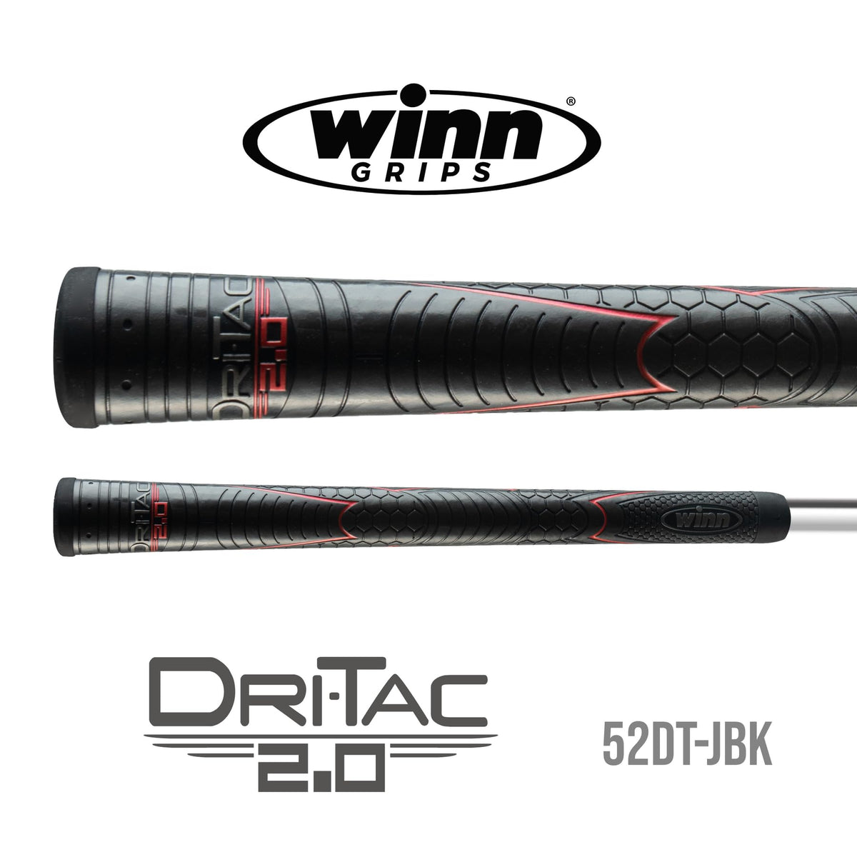 Close-up texture of Winn Grips 52DT-JBK Dri-Tac 2.0 showing tacky feel and grip stability.