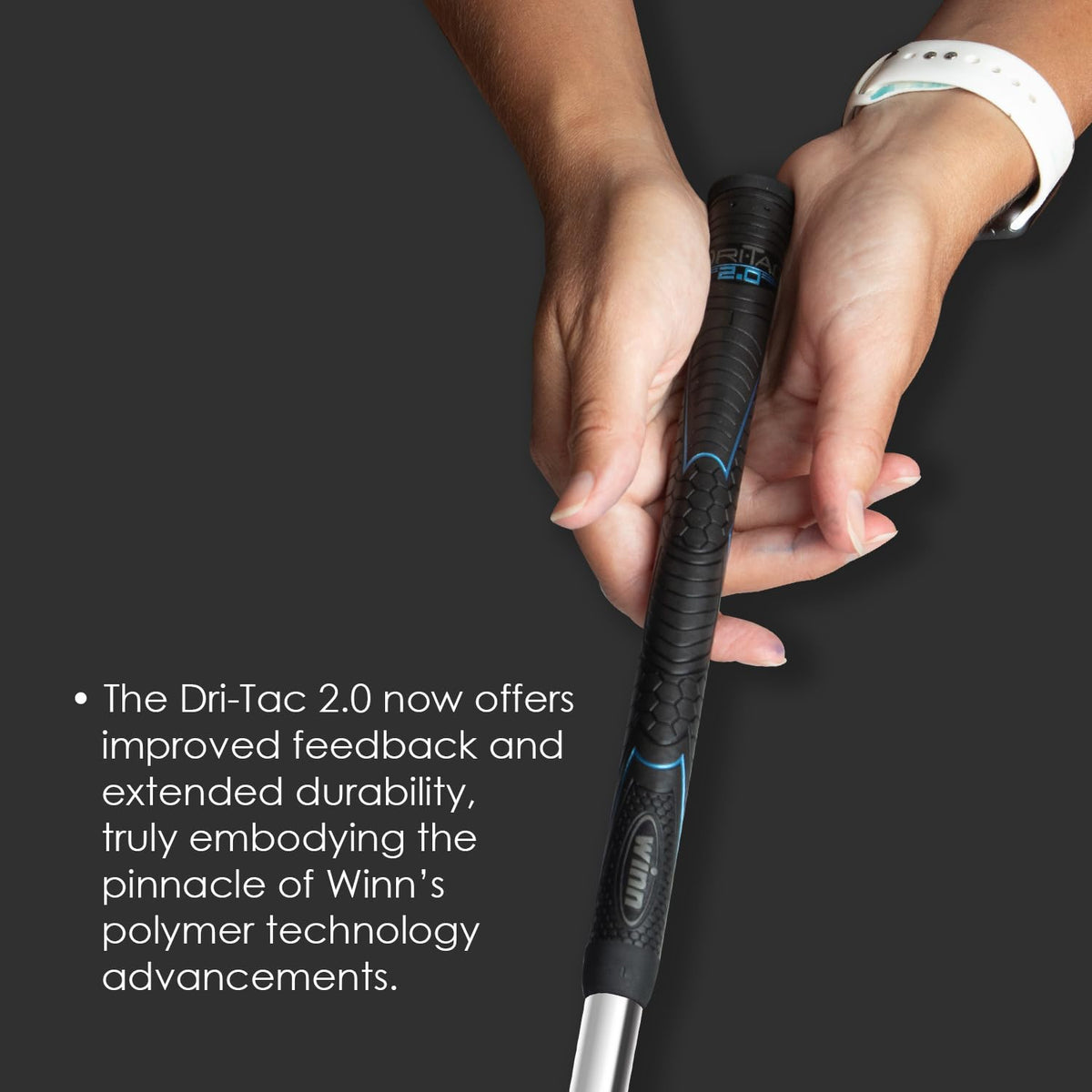 Winn Grips 62DT-JBK Dri-Tac 2.0 colorway and grip features for clubs