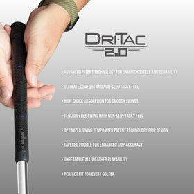 Winn Grips 62DT-JBK Dri-Tac 2.0 advance polymer detail emphasizes durability and control