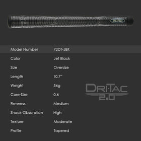 Winn Grips 72DT-JBK Dri-Tac 2.0 texture macro shot.
