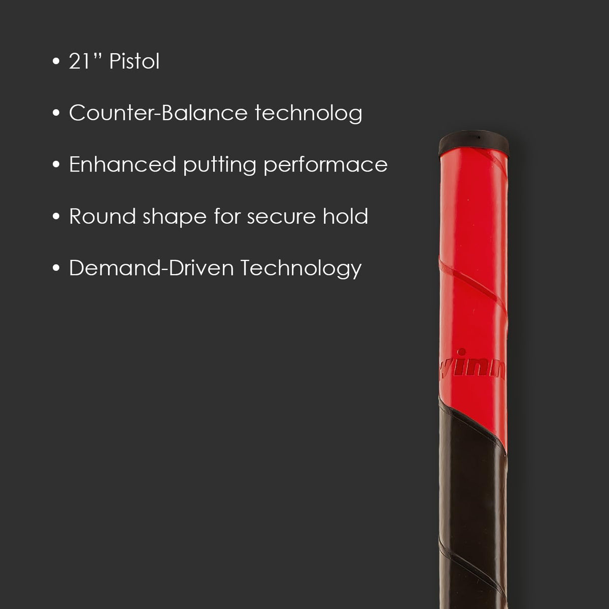 Winn pistol grip contour offers comfortable hold and precise hand positioning