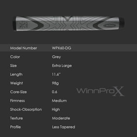 Winn Pro X 1.60 offers three sizes, including Super Jumbo, for a customizable grip.