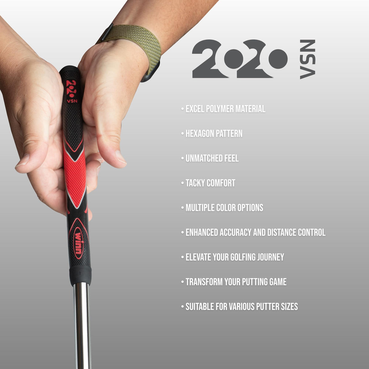 Winn Vision grip in multiple shapes and colors enables personalized setup.