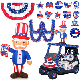 WinnerWhy inflatable LED golf cart for 4th of July, bright visibility during parades