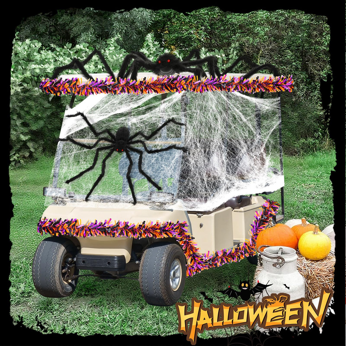 WinnerWhy 2 m Halloween garlands brighten your cart with festive orange, black, and purple accents.