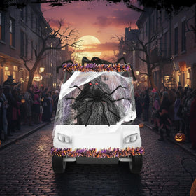 WinnerWhy spider web adds spooky texture for quick, easy cart decoration.