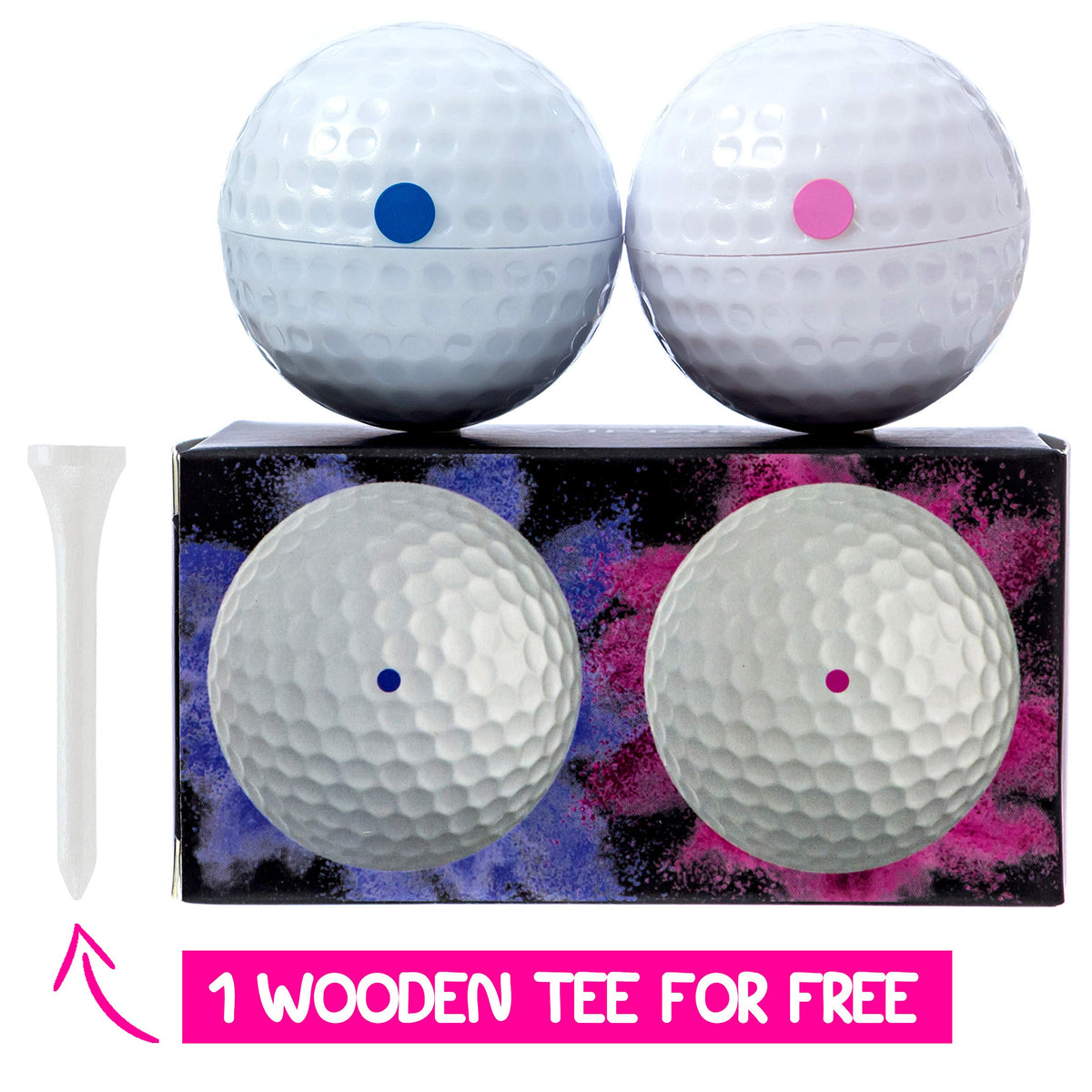 Blue and pink powder bursts provide a dramatic color reveal with Winsharp balls.