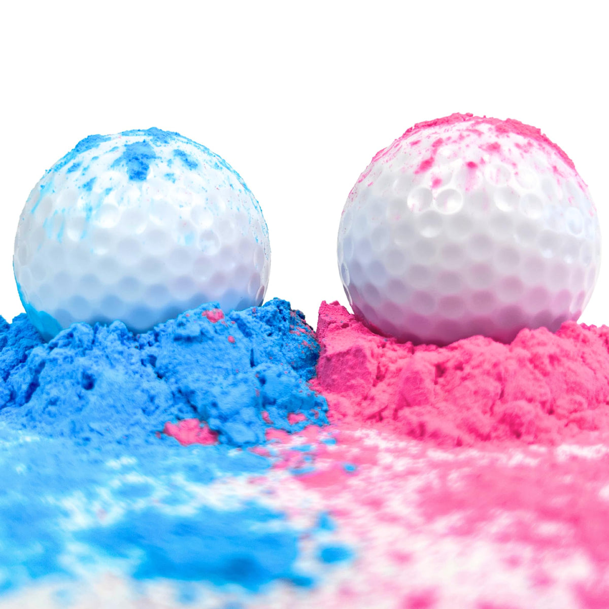 Winsharp gender reveal golf balls in pink and blue for a vibrant moment.