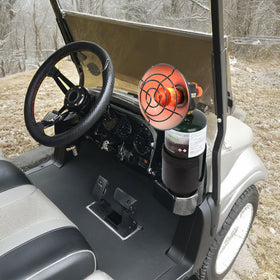WishDirect golf cart heater mounted on cart for quick warmth during rounds
