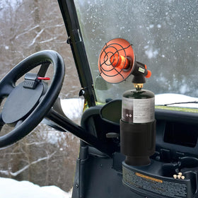 WishDirect golf cart heater shown for outdoor use on the course