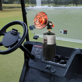 WishDirect golf cart heater works with 1 lb propane tanks for versatile outdoor use