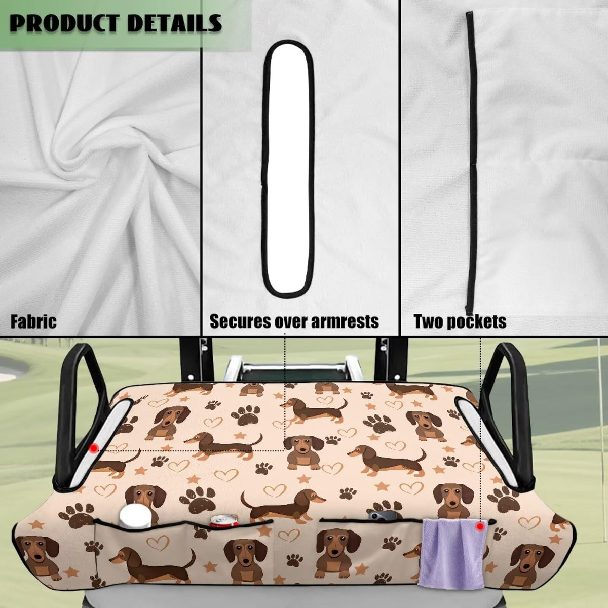 Wismoutput easy-install no-tools setup on golf cart seat cover