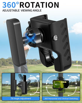 WLLNEE 360-degree rotatable mount enables optimal GPS and score viewing on the cart