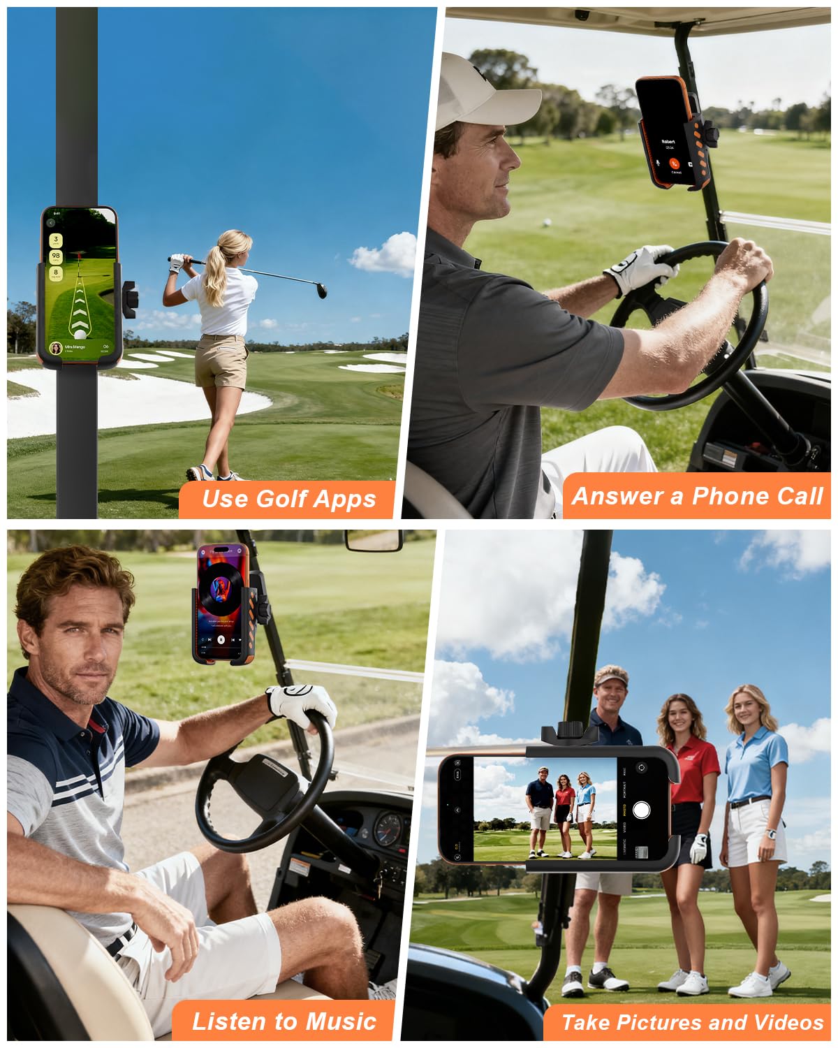 WLLNEE mount stays stable on bumpy fairways for clear visibility