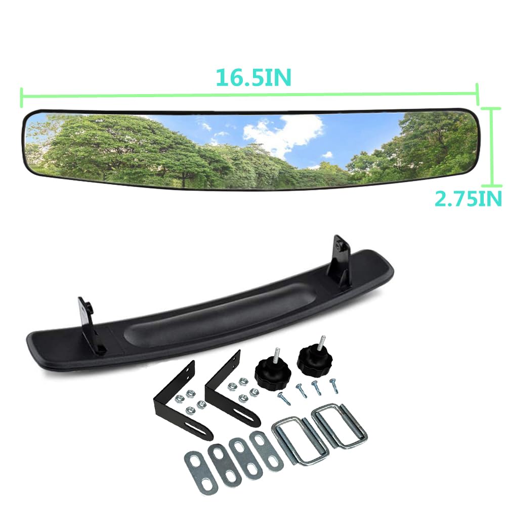 WLOOD easy-installation mirror kit simplifies mounting on a golf cart.