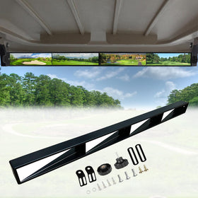 WLOOD four-panel golf cart mirror front view enhances rear visibility for safer driving.