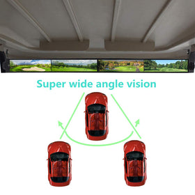 WLOOD four-panel rear view mirror shows wide field for safer lane changes.
