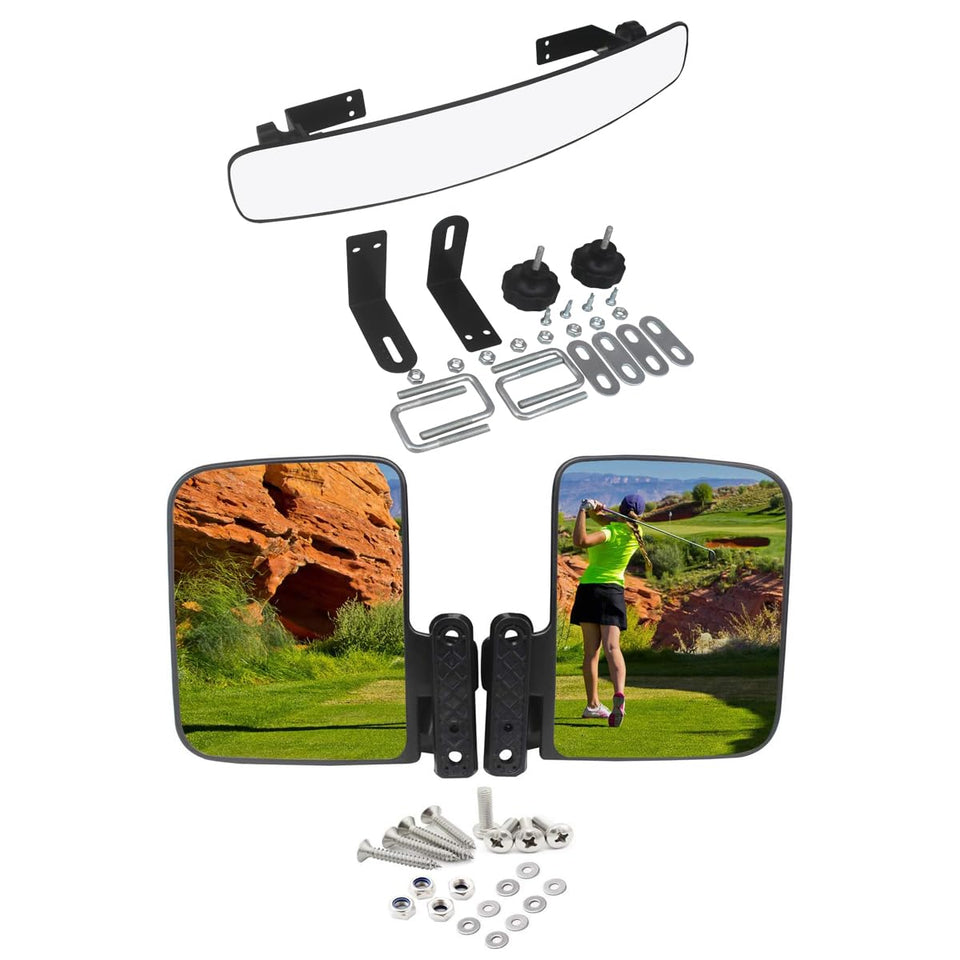 WLOOD 16.5-inch panorama golf cart mirror face provides wide rear visibility