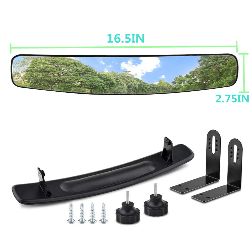 WLOOD golf cart side mirror with real glass lens for distortion-free images