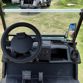 WLOOD golf cart phone holder showing 360-degree rotation for portrait or landscape use