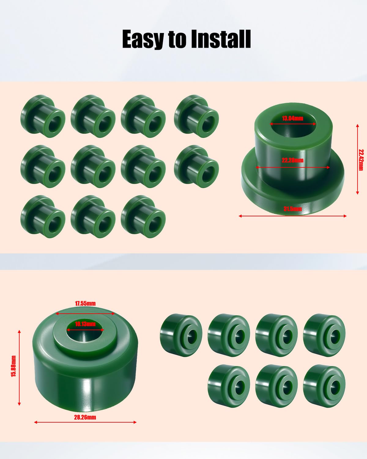 WMJNH bushings-within-suspension-assembly highlight reduced noise during driving.
