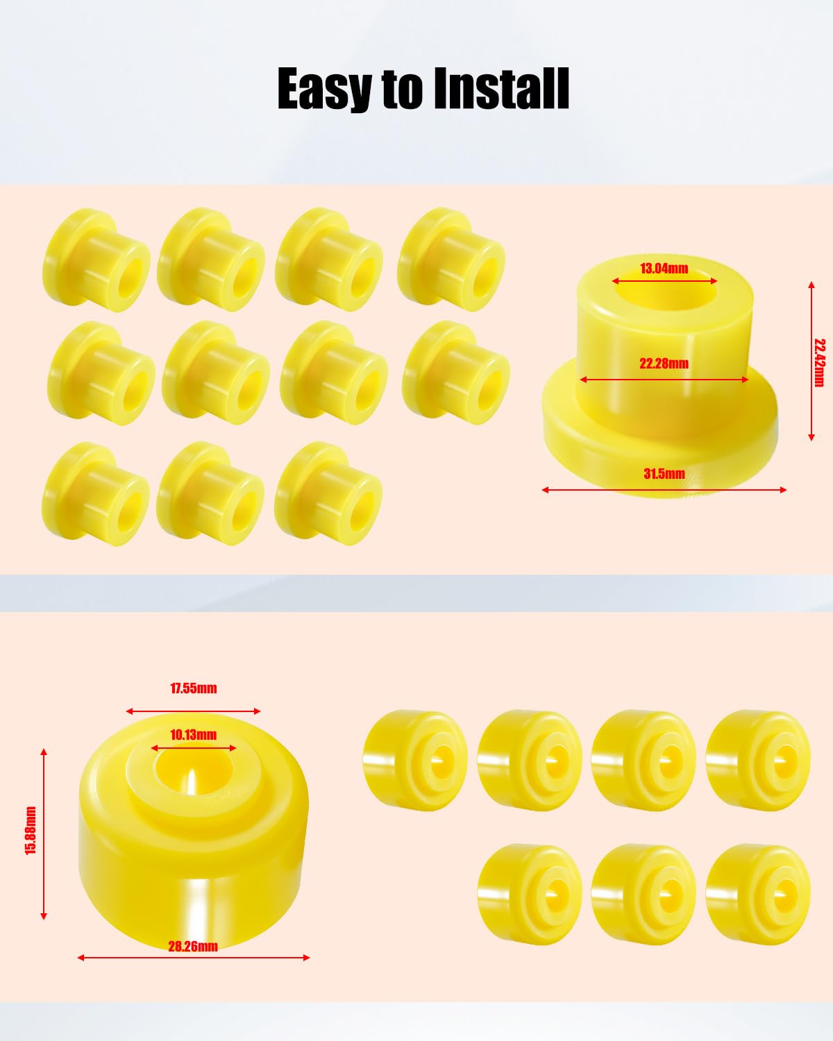 WMJNH Yellow bushing durable high-strength for golf cart use