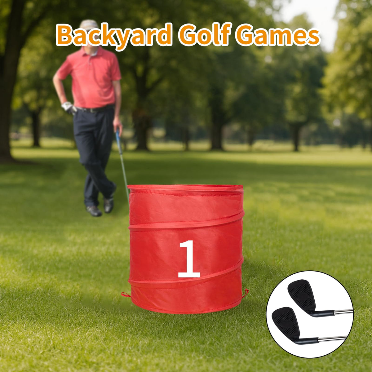 WodGod 3 collapsible holes enable quick setup for casual backyard courses.