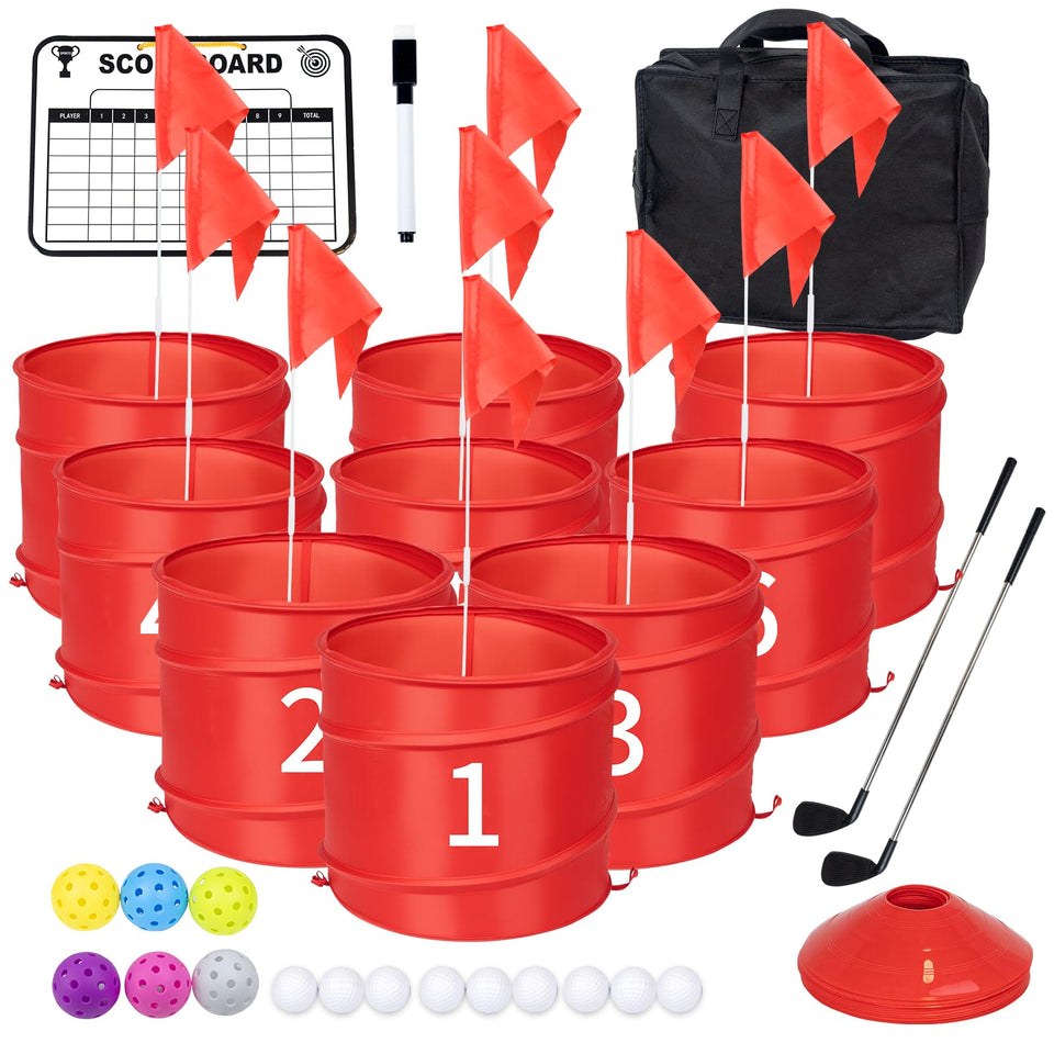 WodGod backyard golf nine holes set for family outdoor play