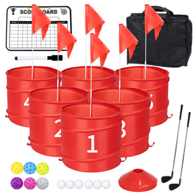 WodGod backyard golf set with six holes for quick outdoor play
