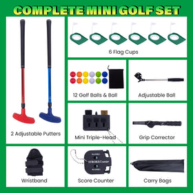 WodGod mini putting set with six flag holes for versatile indoor or outdoor courses.