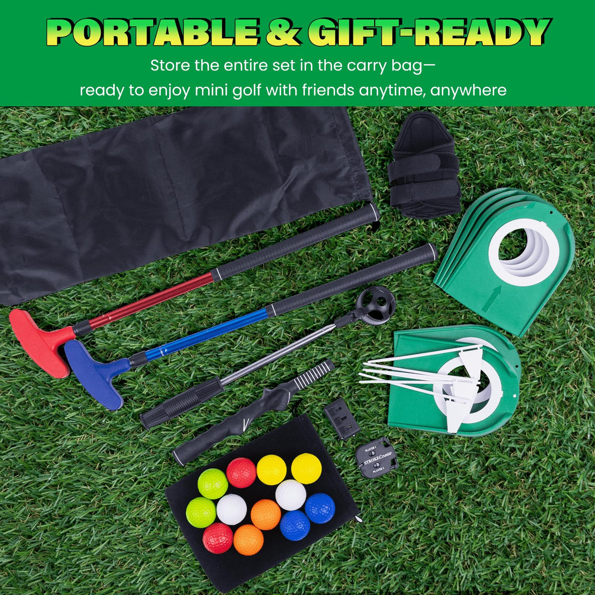 WodGod triple-head cleaning brush maintains a clean putter head.