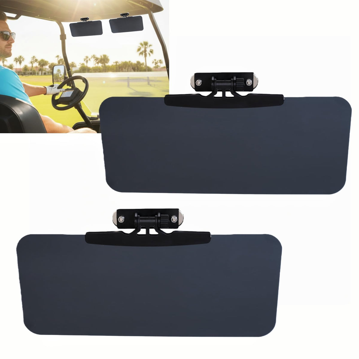 Woho magnetic golf cart sun visor attached securely for quick mounting