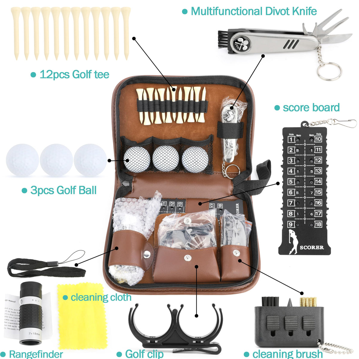 Wolfman rangefinder included for precise distance reads during practice and rounds.