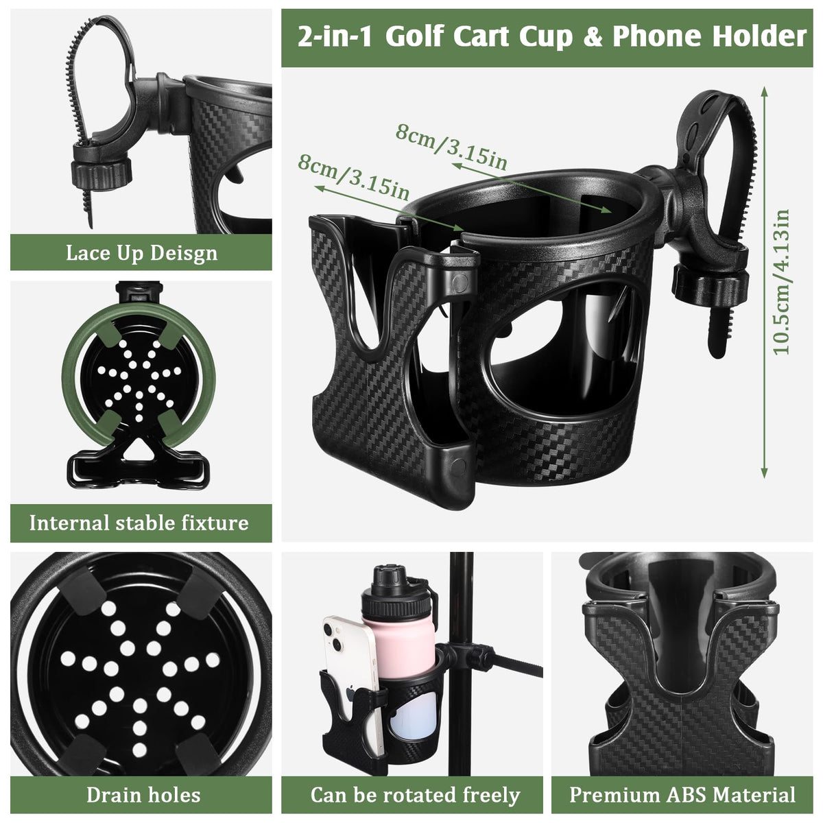 Wonderjune cup holder with strap mounts on armrest for easy reach.