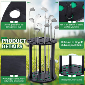 Wonderjune stable golf club stand keeps clubs upright and ready.