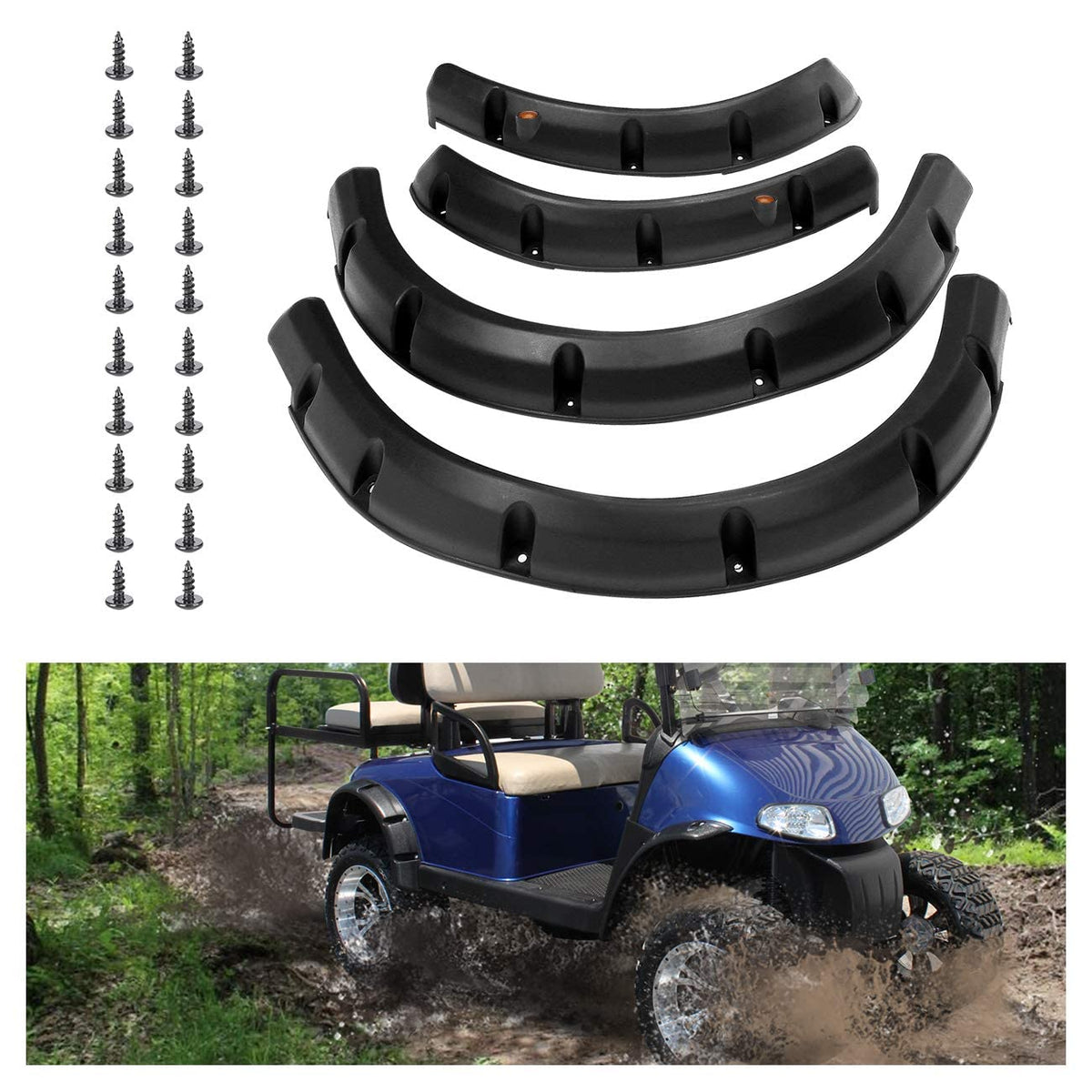 World 9.99 Mall EZGO RXV rear right fender flare guards debris kicked up.