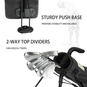 Wosofe golf bag featuring a 2-way divider for 4-5 clubs