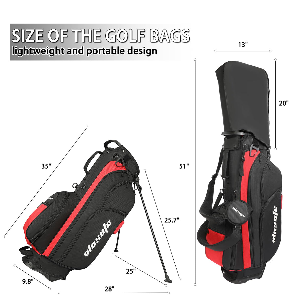 Wosofe lightweight nylon stand bag for easy carry and durability