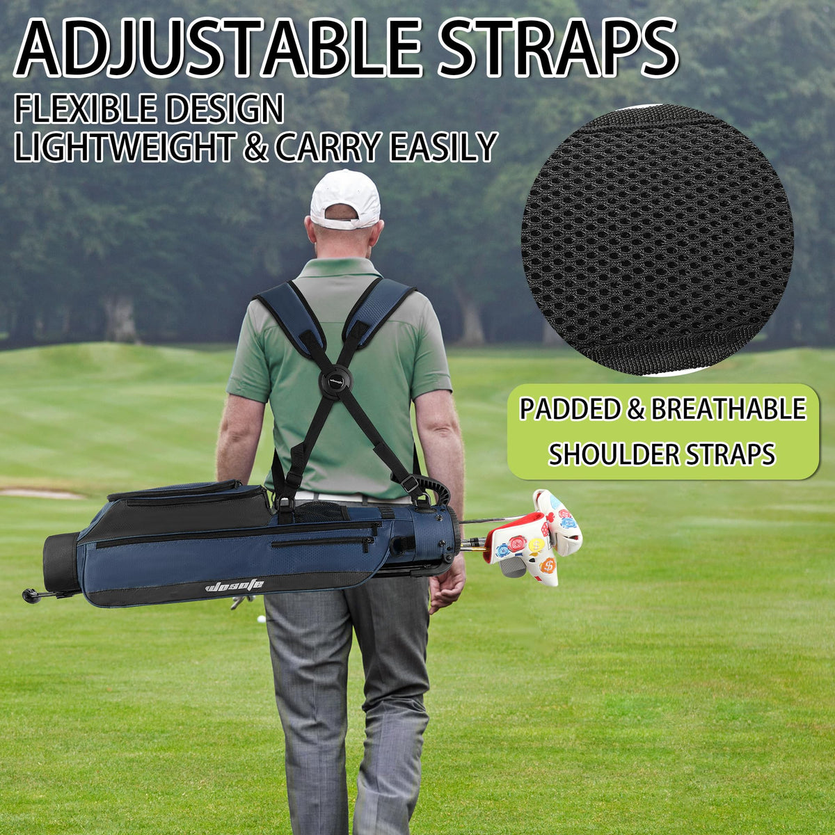 Wosofe tee strap and vent pocket keep tees handy and gear dry