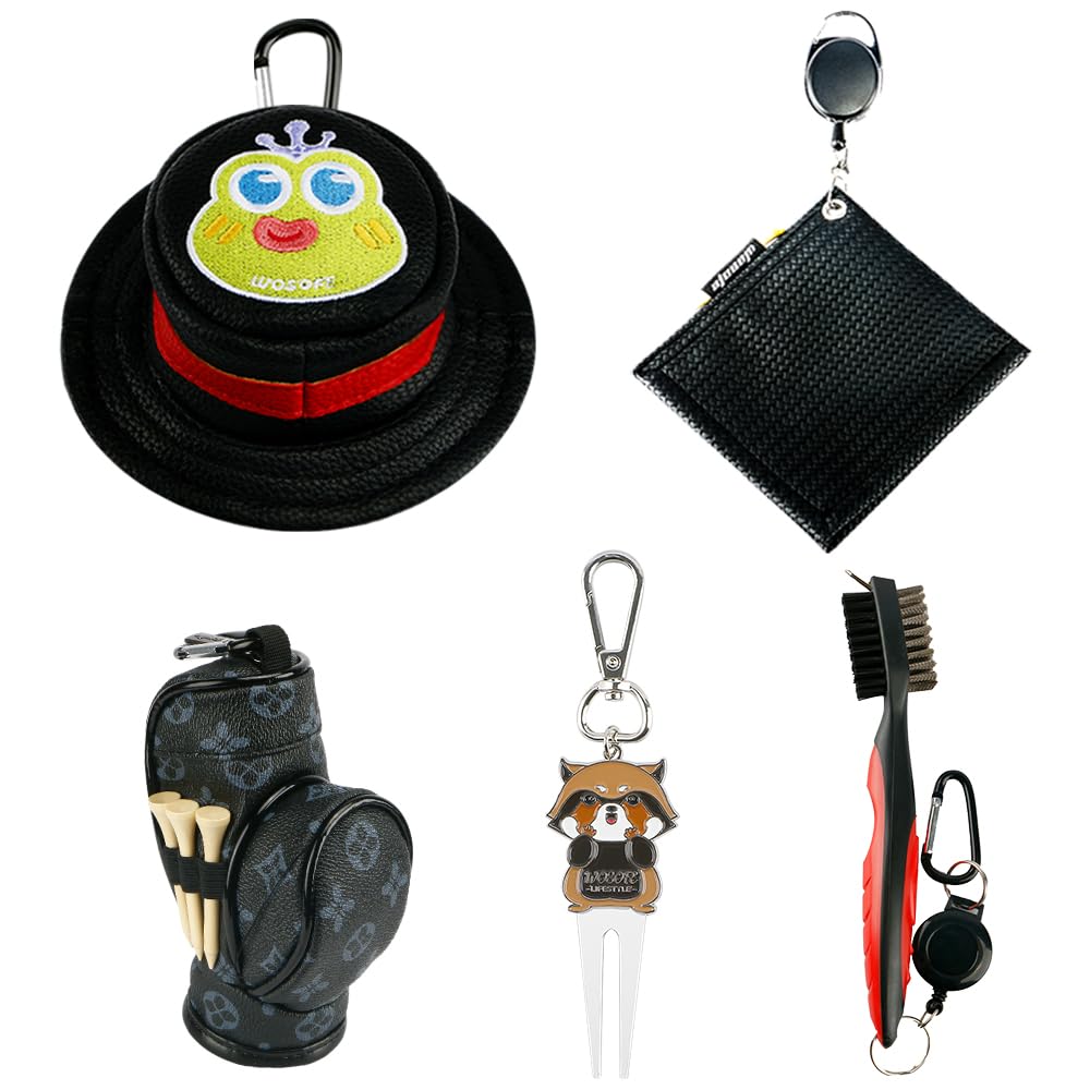 Wosofe golf ball storage bag with cap design for easy access on course.